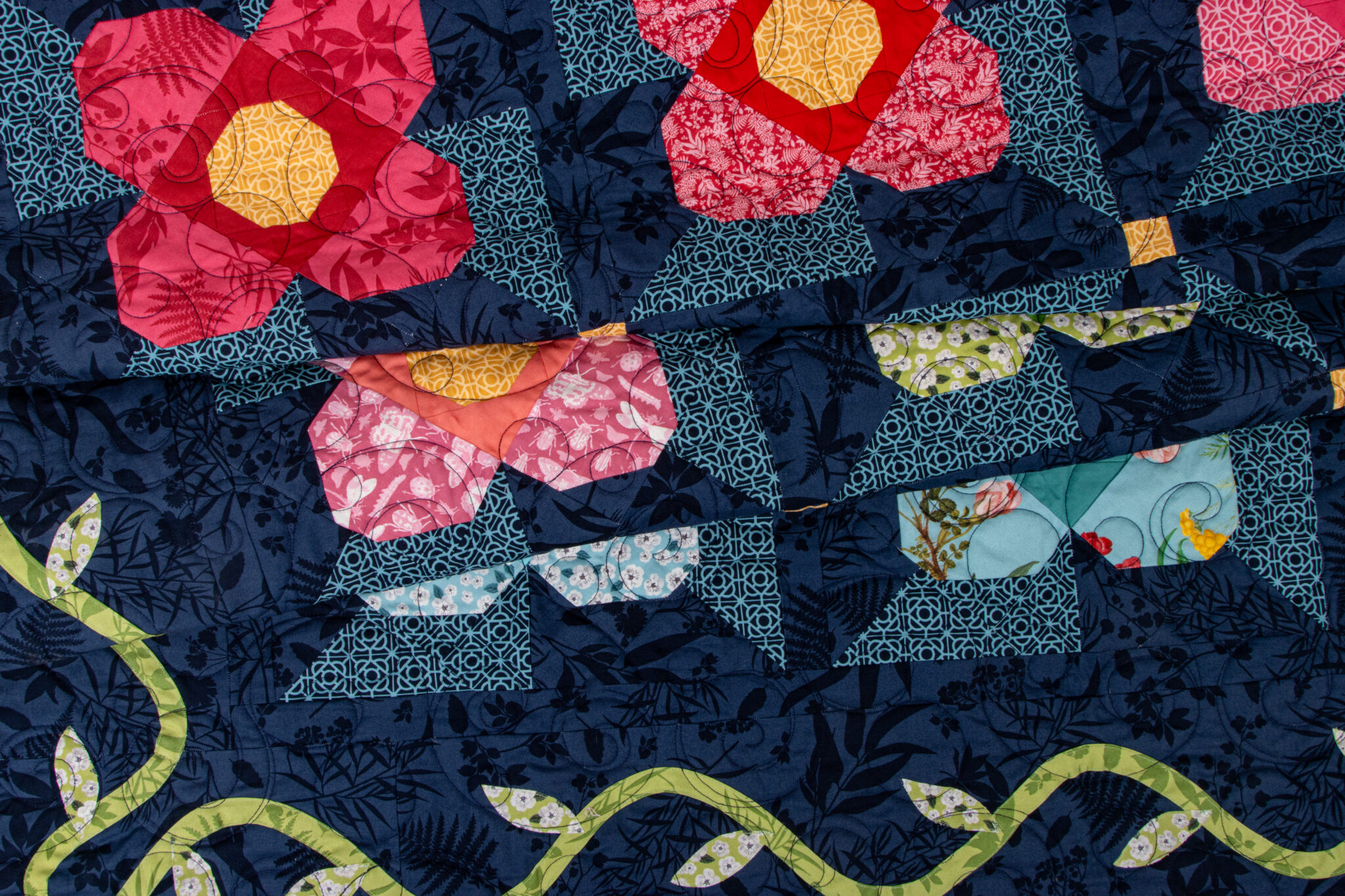 Raised Flower Garden Quilt by Bluebird Patterns