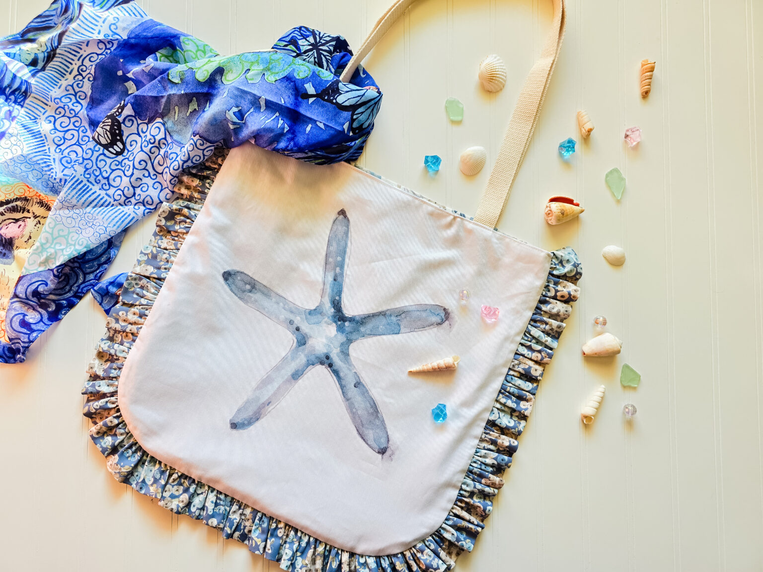 The Coastal Luxe Tote-Blue