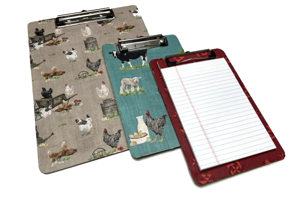 DIY Clipboard Makeover with Spring Barn Quilts Fabric - easy no sew gift idea