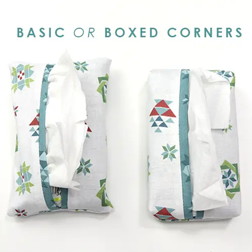 basic or boxed corners on DIY travel tissue cases