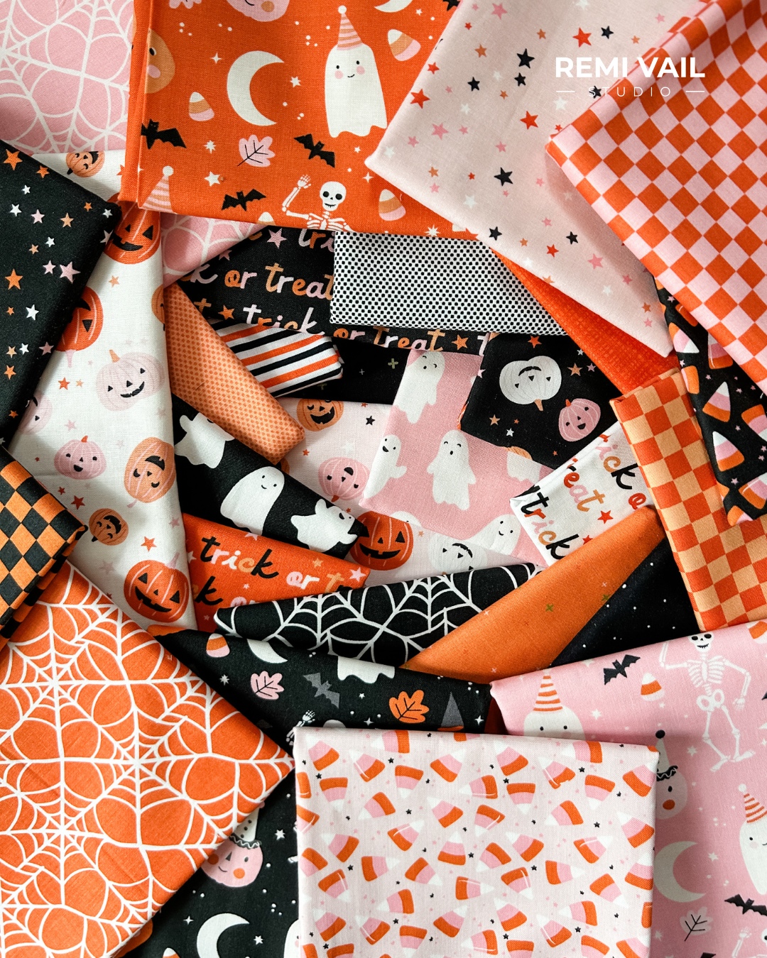 Hey Pumpkin Fabric Collection by Riley Blake Designs. Photographed by Remi Vail Studio.