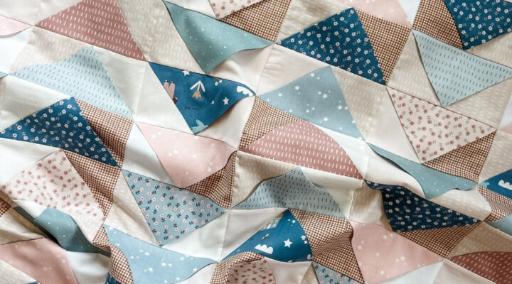 Front Porch Quilt made by Remi Vail Studio using the Cozy Bebe fabric collection by Riley Blake Designs.