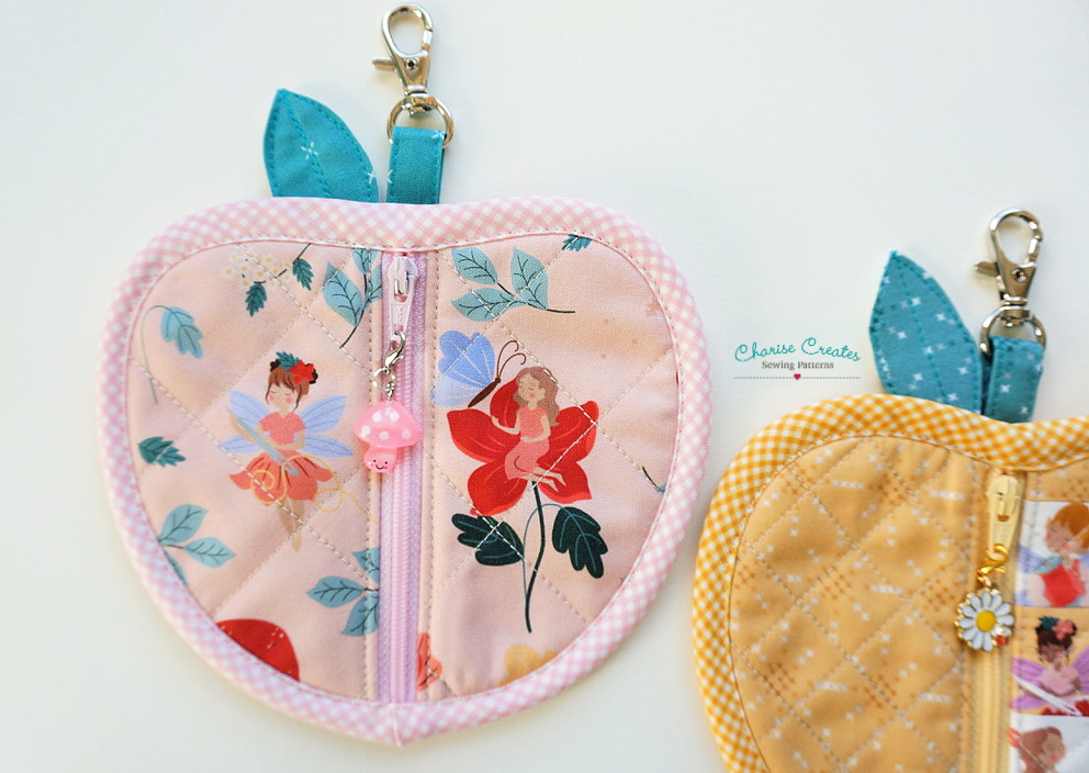 Apple Zipper Pouch pattern by Charise Creates