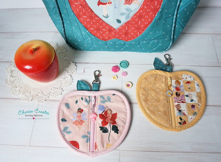 Apple Zipper Pouch pattern by Charise Creates