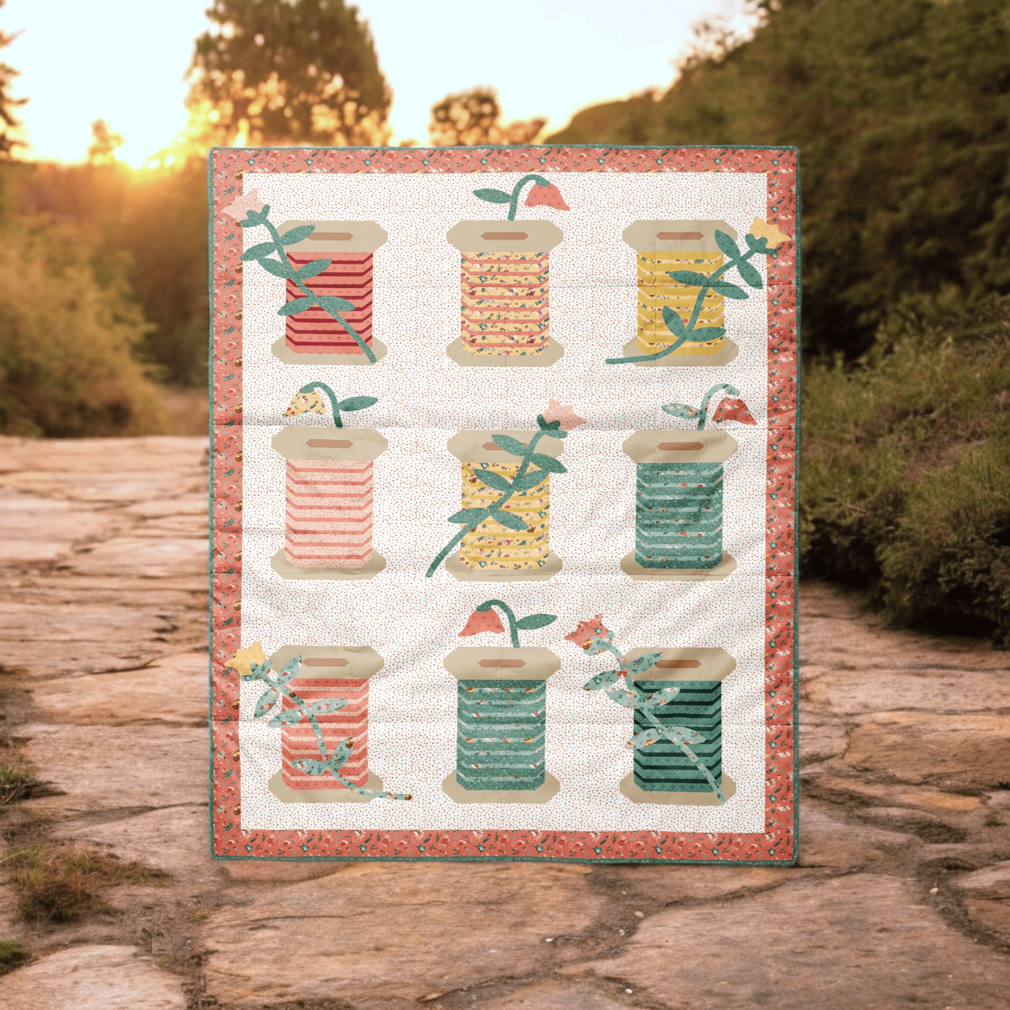 Garden Spools Quilt: Stitch a Row of Whimsy and Threaded Charm