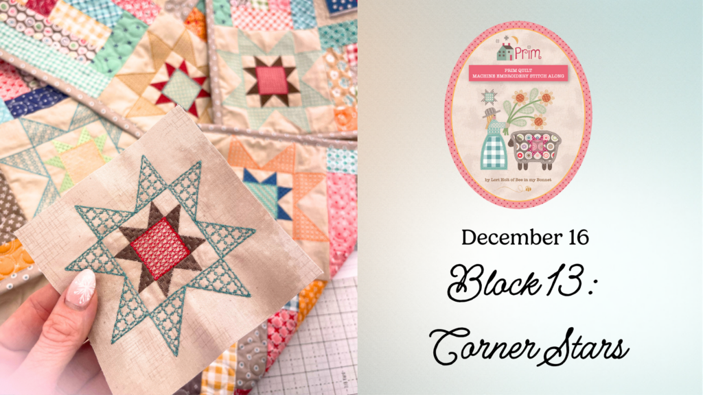 Primeter Stitching Prim Machine Embroidery Stitch Along – Block 13