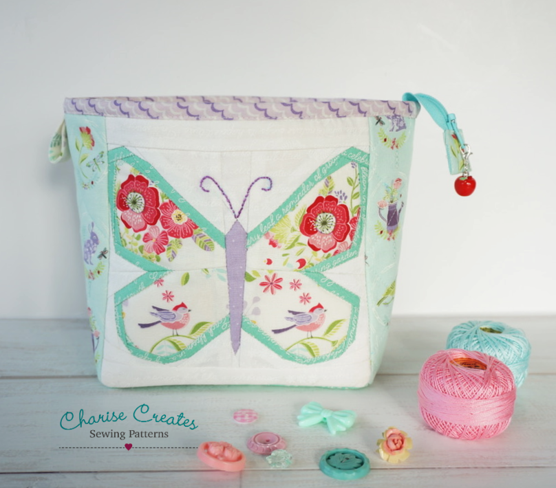 Butterfly boxy zipper pouch