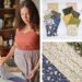 Danelys Sidron designing the Before the Bloom fabric collection for Riley Blake Designs, alongside watercolor artwork, fabric swatches, color palette studies, and floral quilt fabric inspiration in her studio.